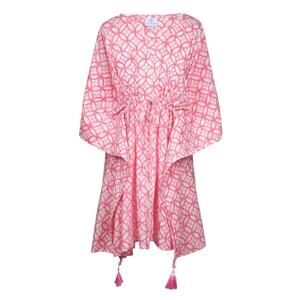 Pax Philomena Nina Pink Short 100% Cotton Trendy Barbie Kaftan Size One Size